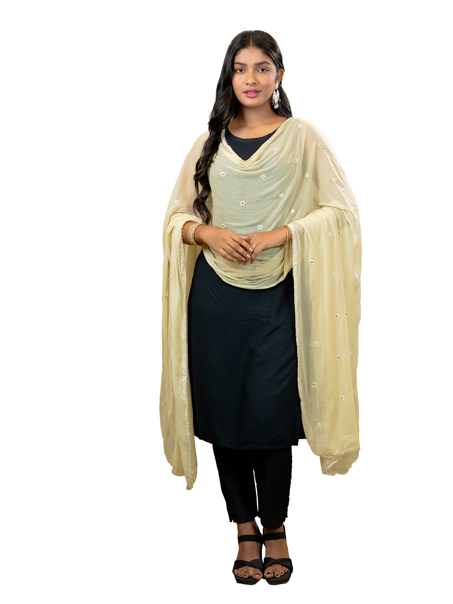 Embroidered Chiffon Dupatta