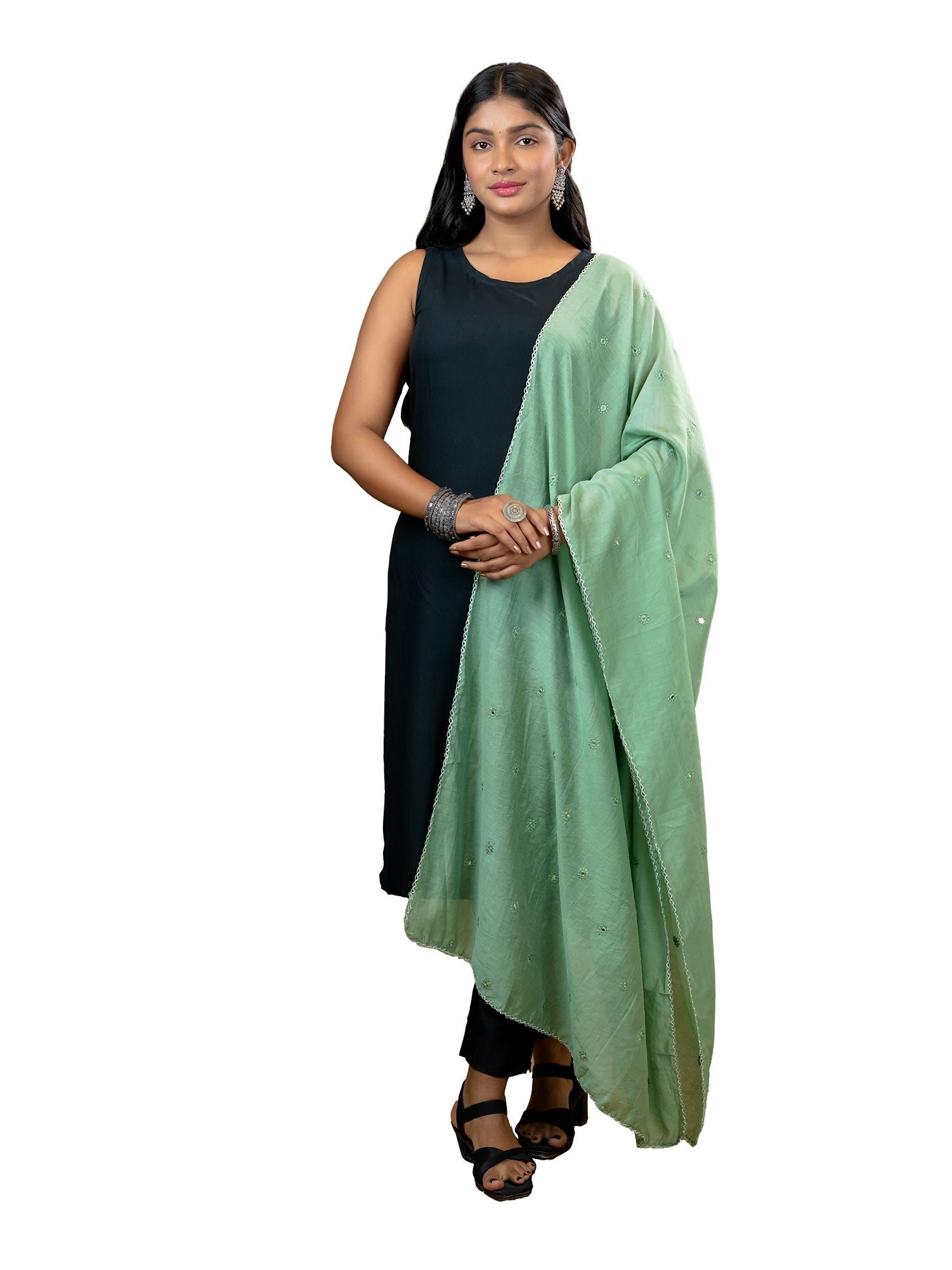 Embroidered Chanderi Dupatta