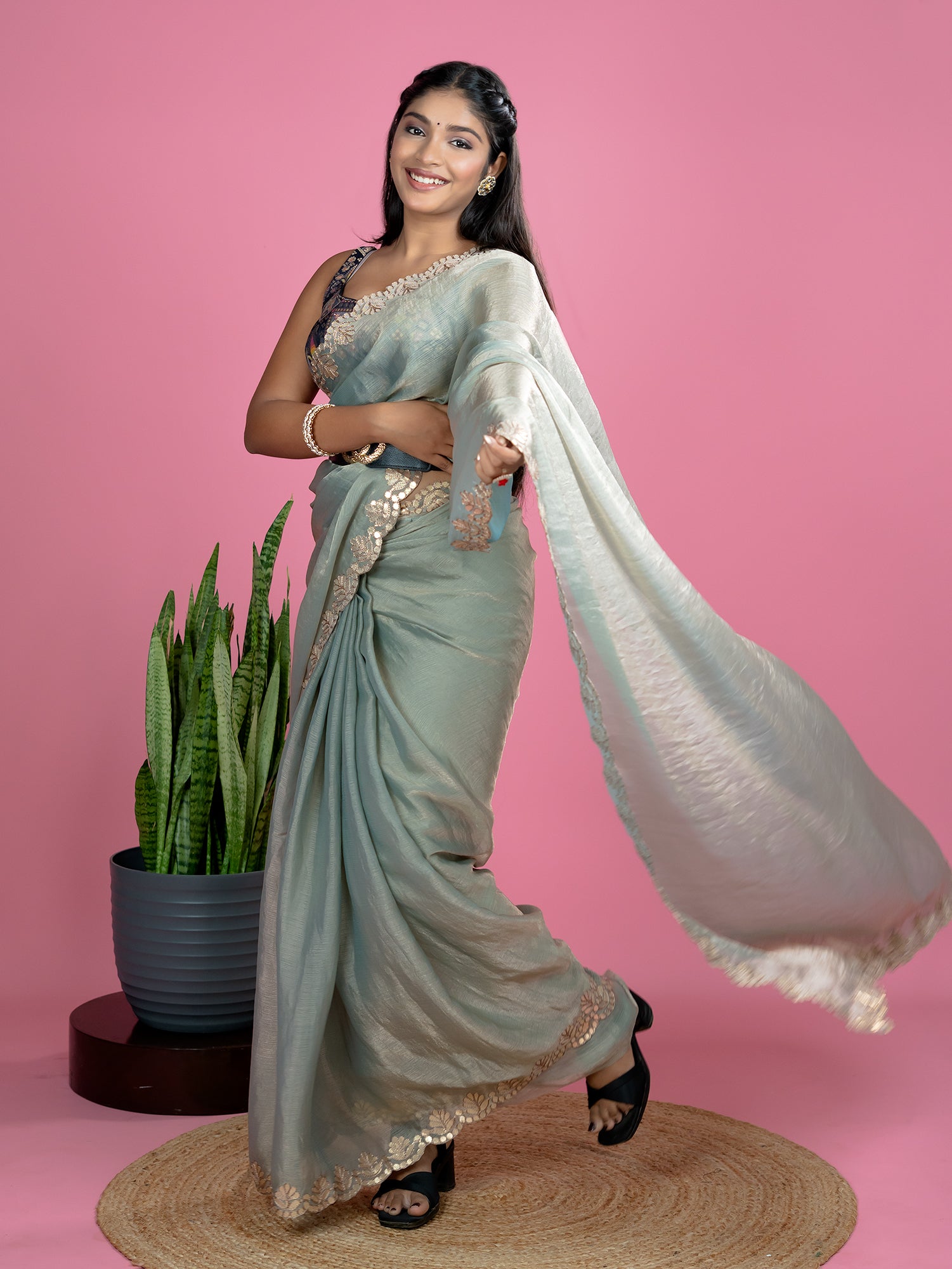 Pista Ready to Wear Party Saree