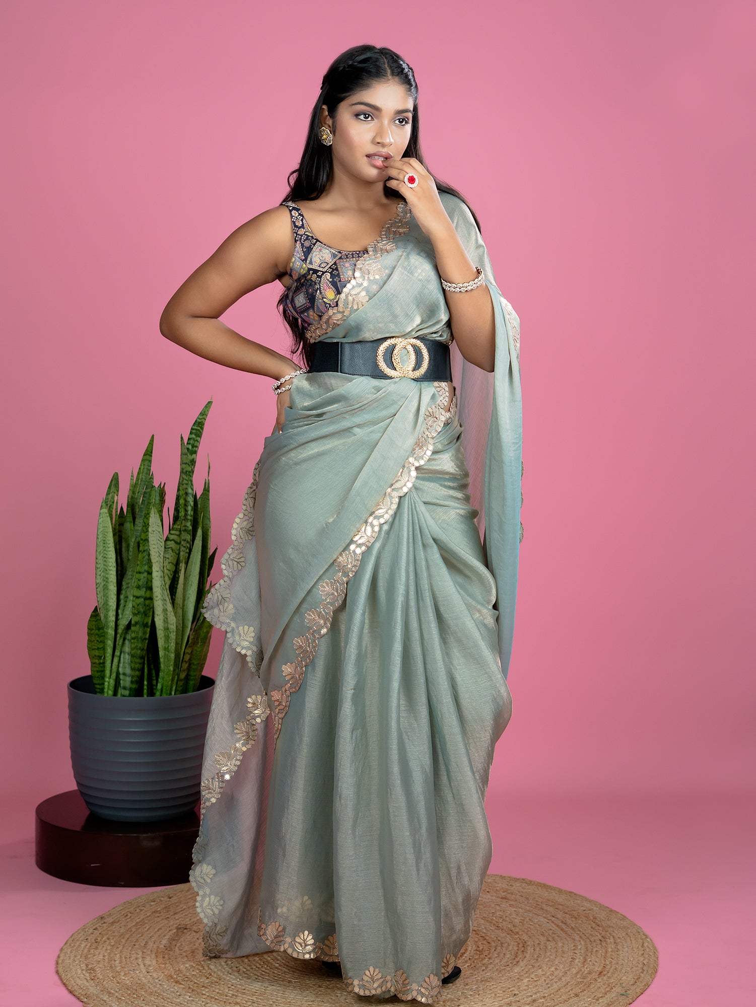 Pista Ready to Wear Party Saree