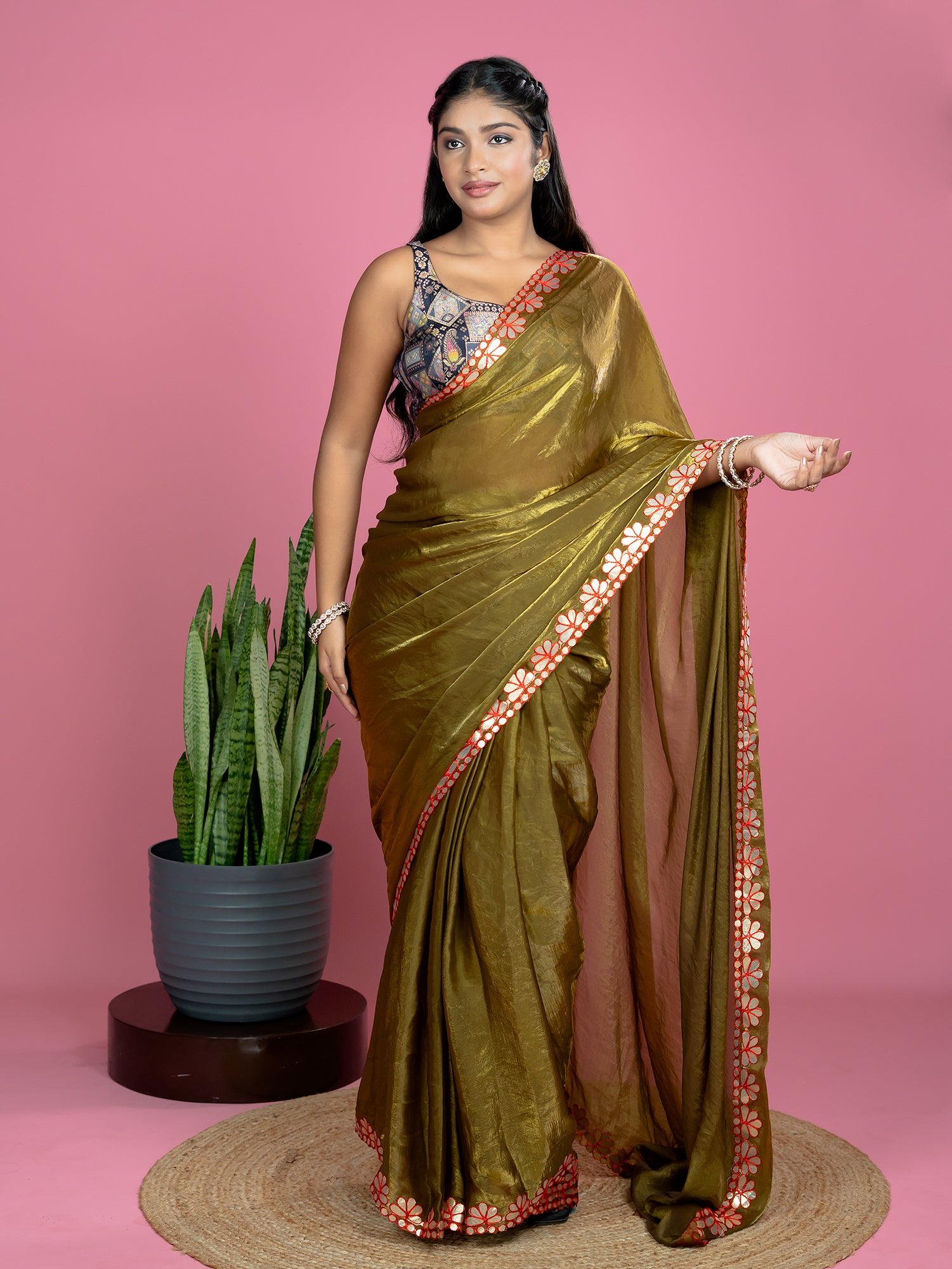 Olive Ready to Wear Party Saree