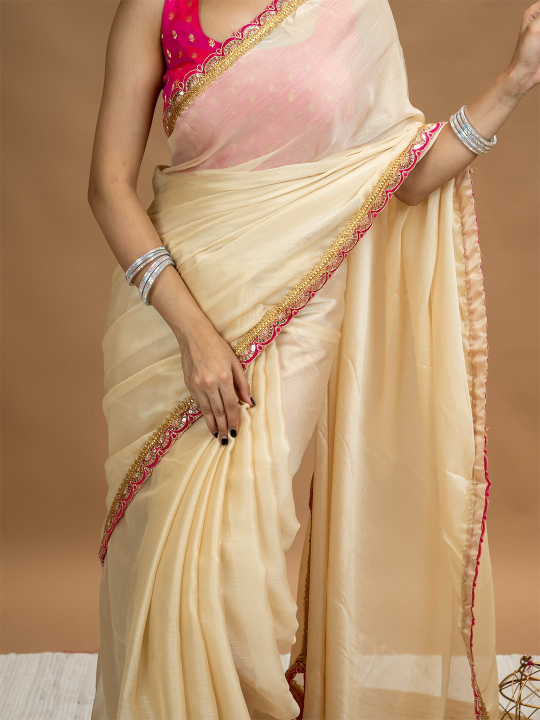 Solid Georgette Saree