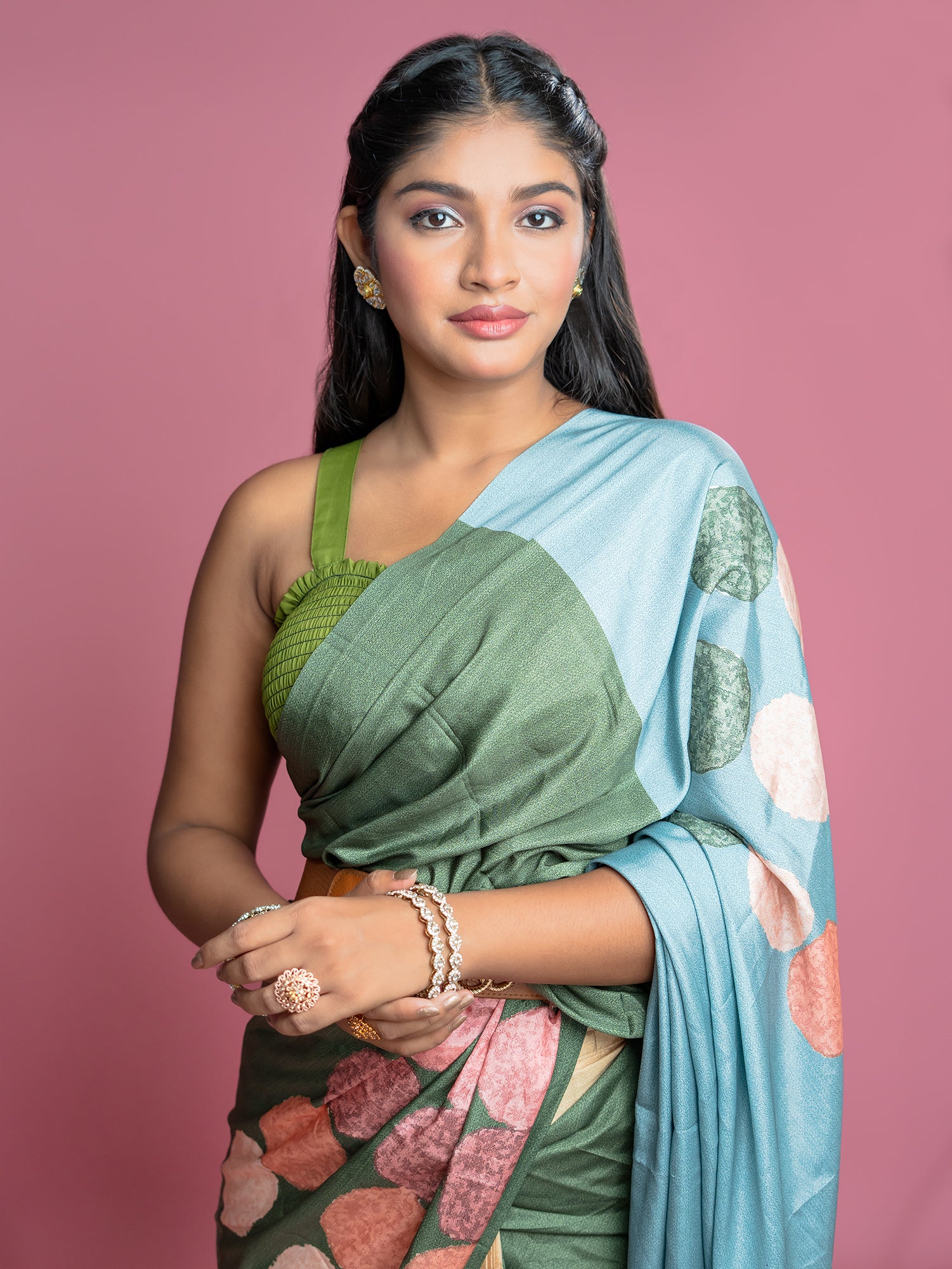 Green Ready to Wear Party Saree