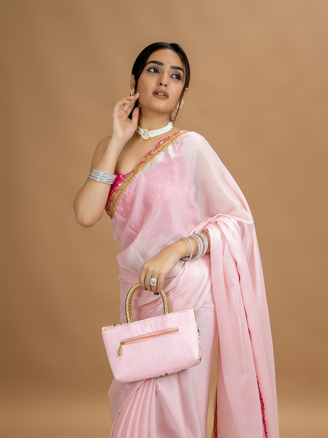 Solid Georgette Saree