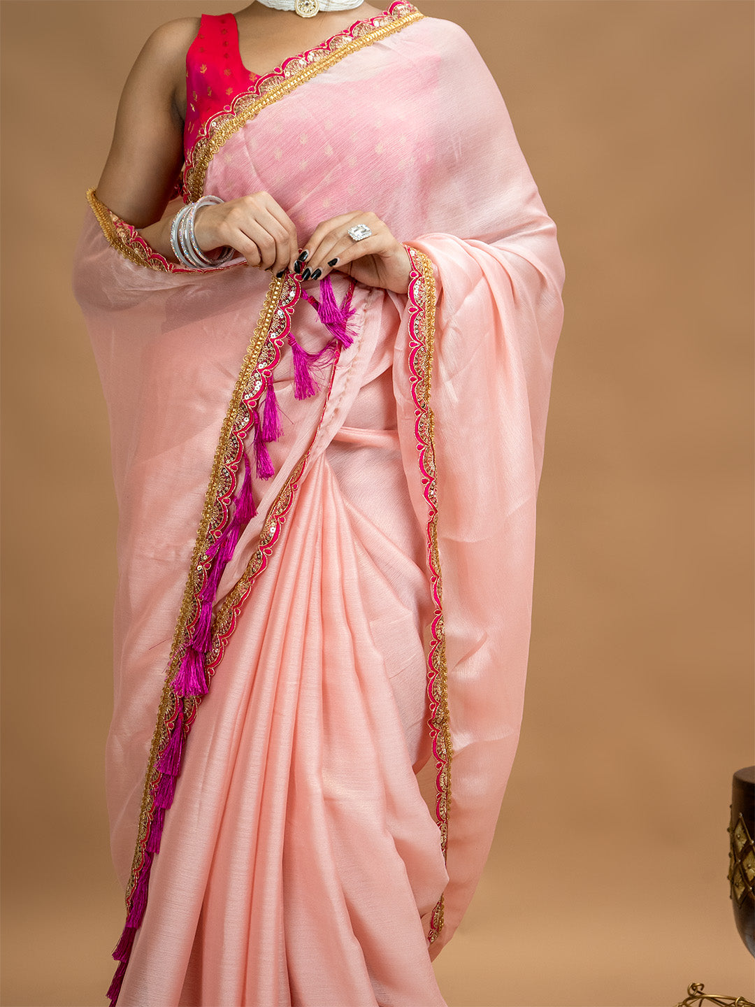 Solid Georgette Saree