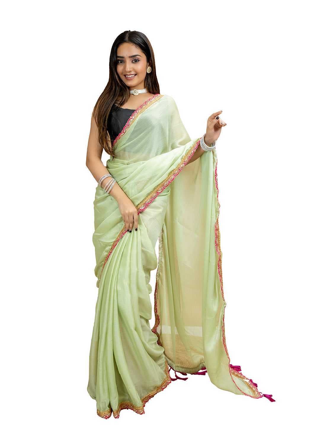 Solid Georgette Saree