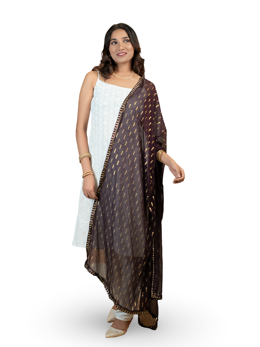 Chiffon Gold Print Dupatta