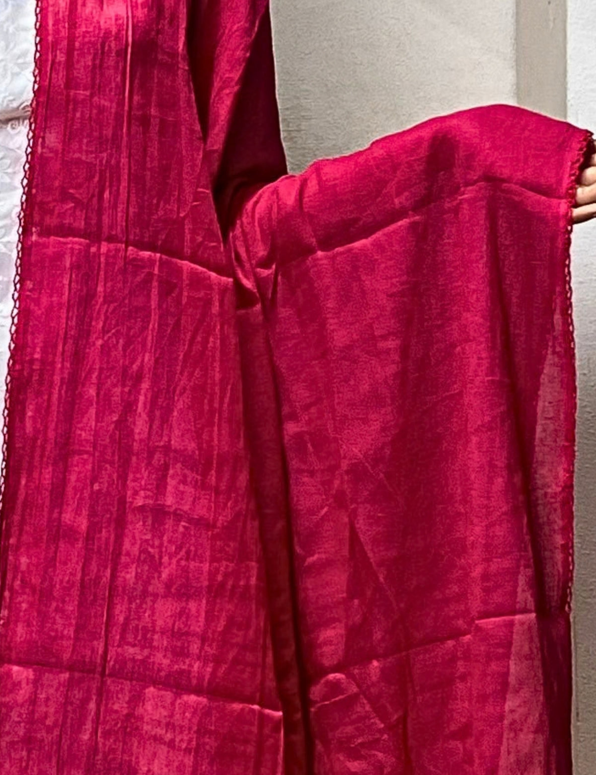 Solid Fuchsia Cotton Dupatta