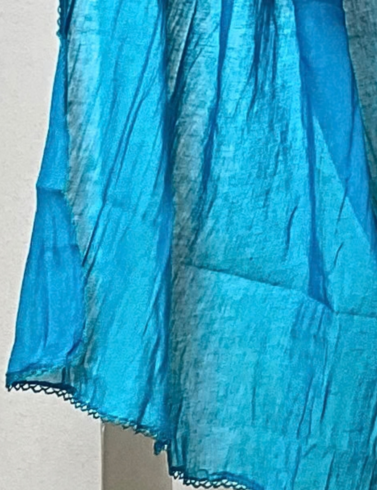 Solid Teal Cotton Dupatta