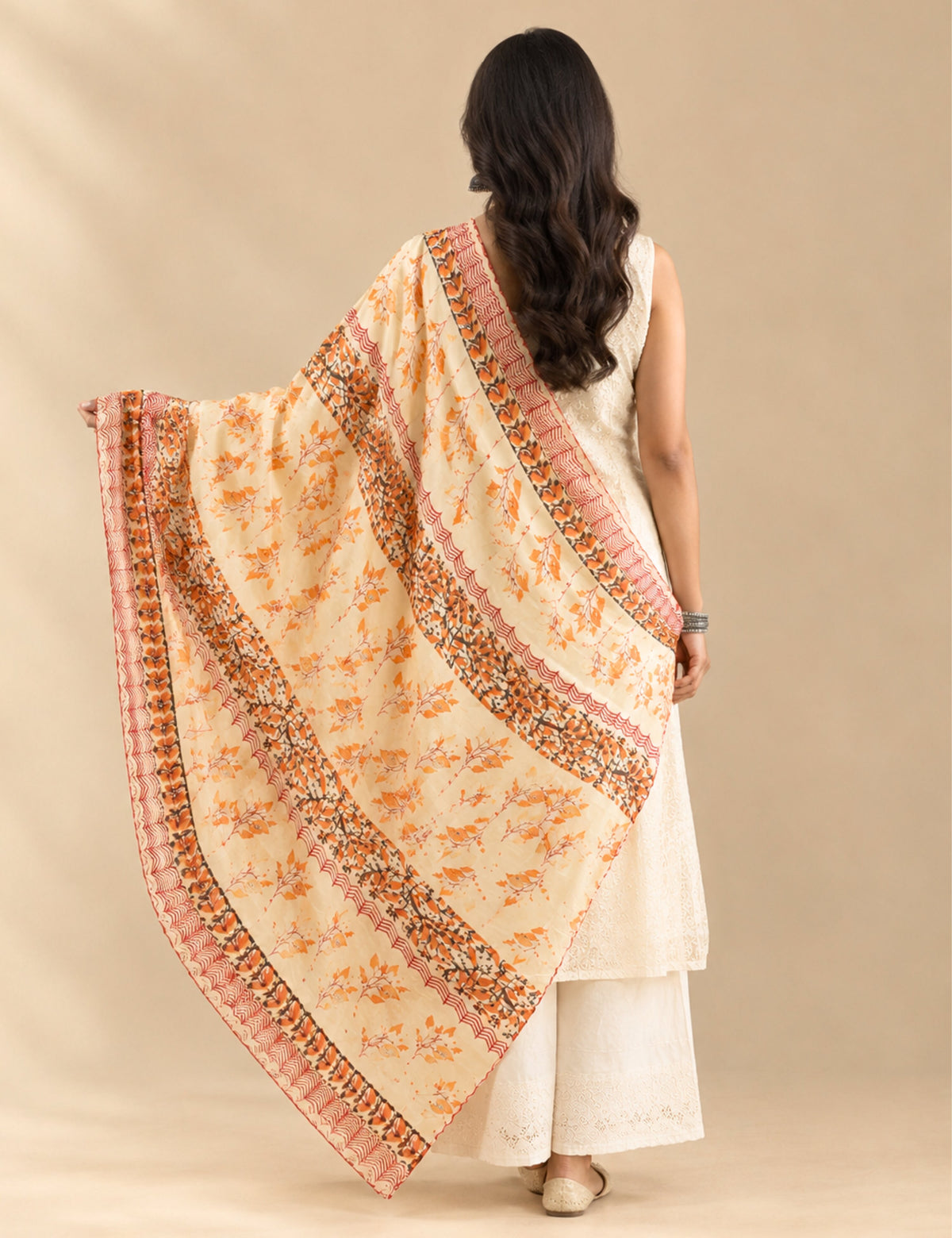 Ethnic Yellow Cotton Dupatta