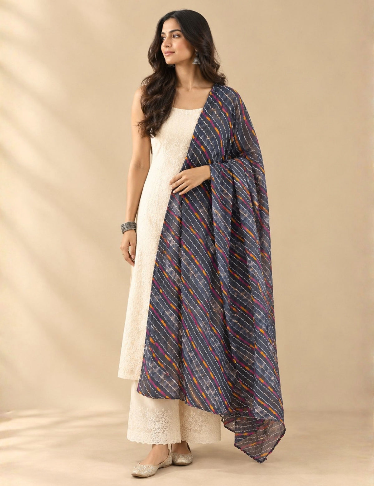 Ethnic Black Cotton Dupatta