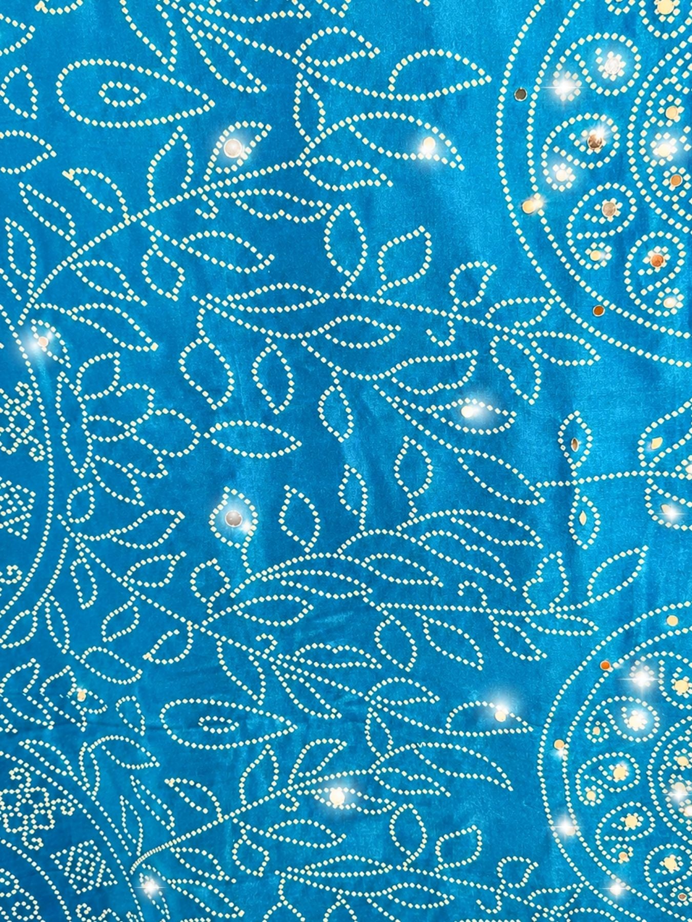 Ajrakh Crepe Silk Mirror Work Saree