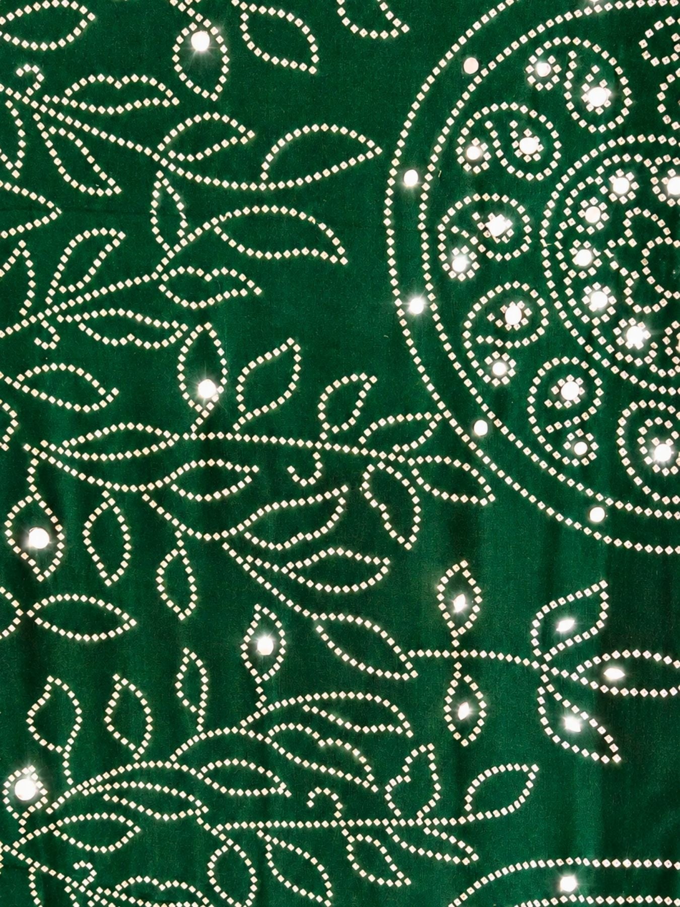 Ajrakh Crepe Silk Mirror Work Saree