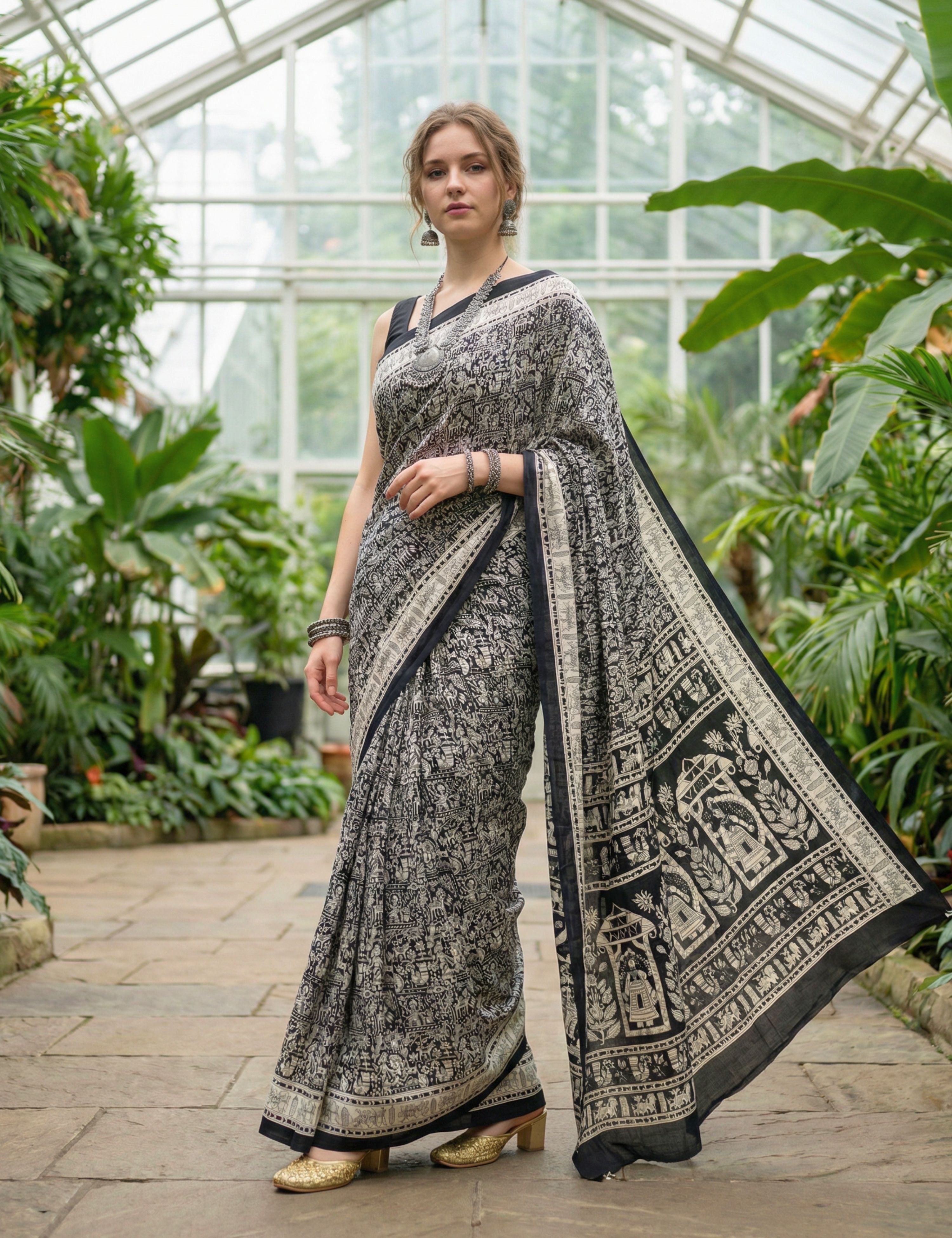 Solid Crepe Silk Saree