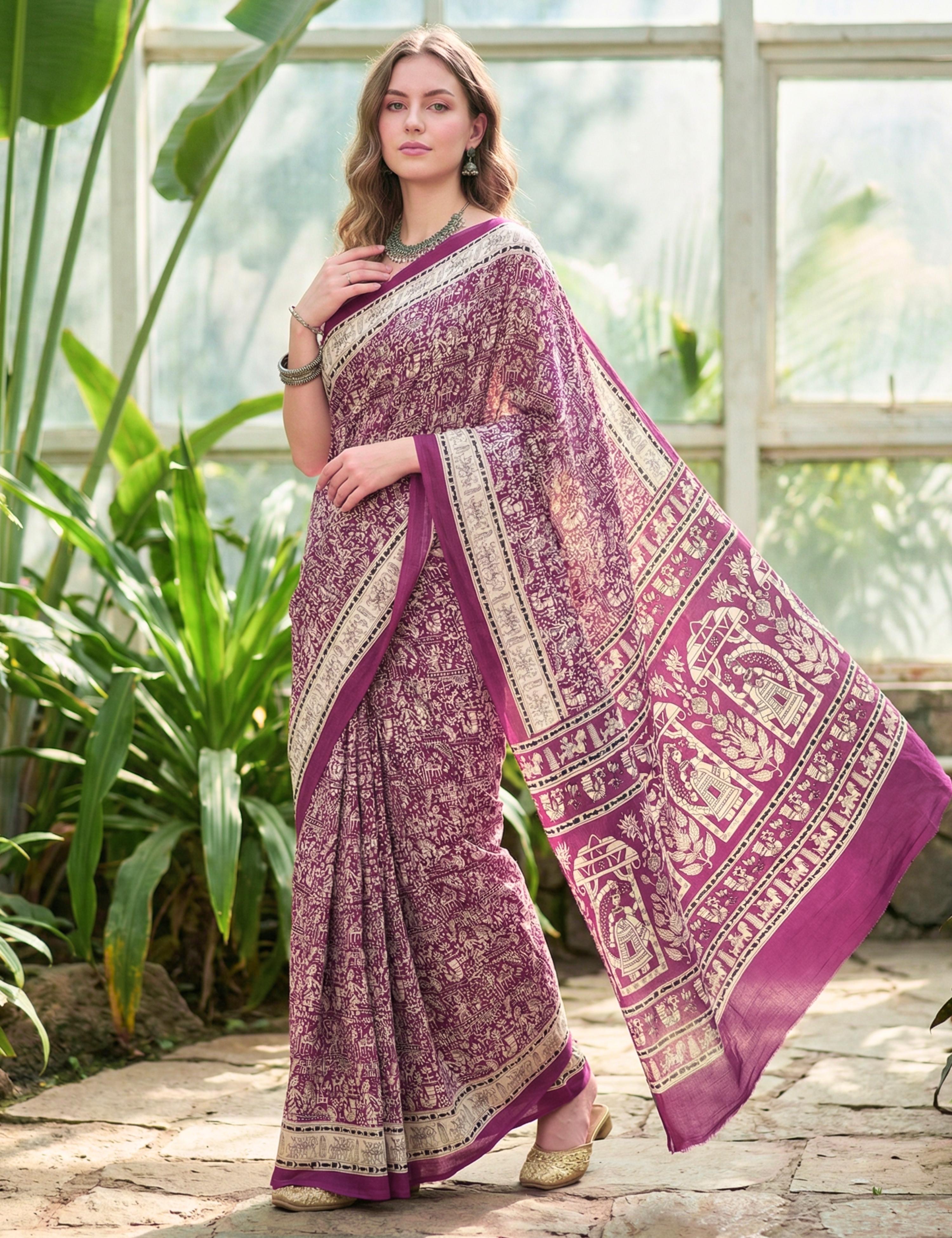 Solid Crepe Silk Saree