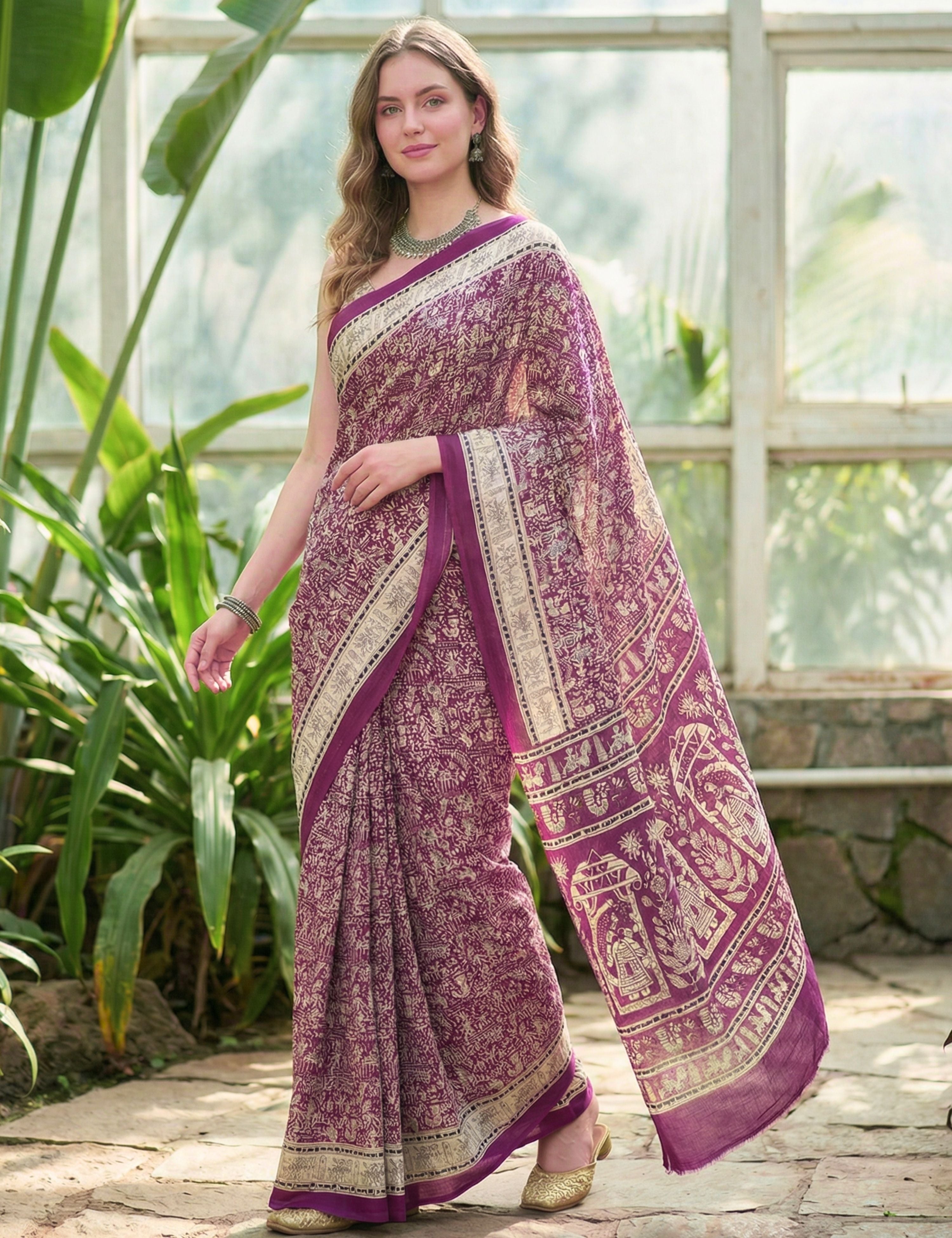 Solid Crepe Silk Saree