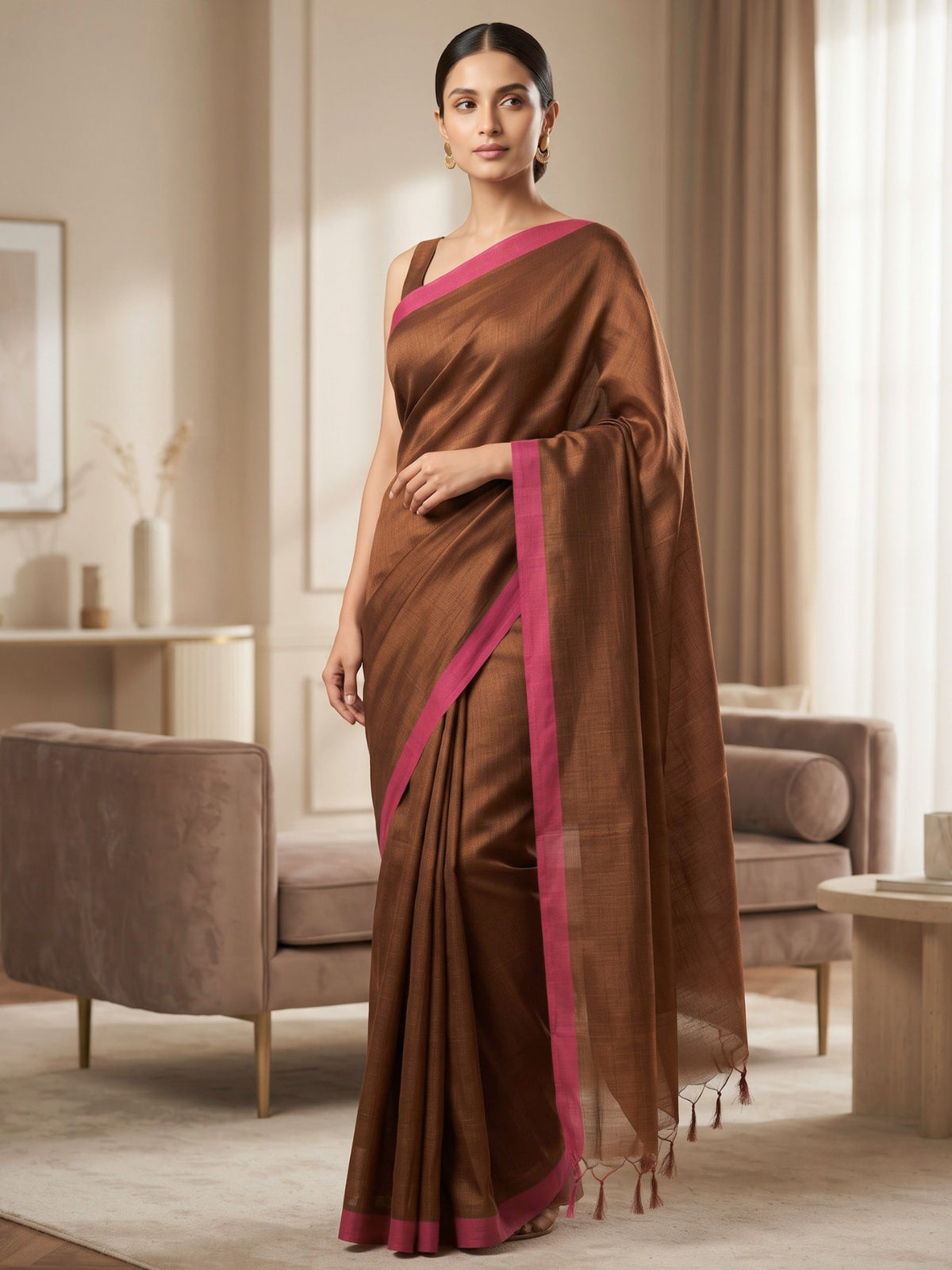 Solid Bengal Cotton Tissue Saree