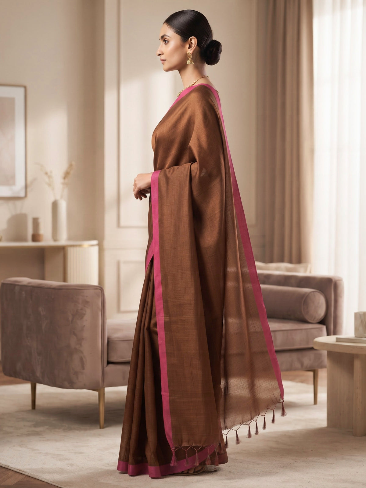 Solid Bengal Cotton Tissue Saree