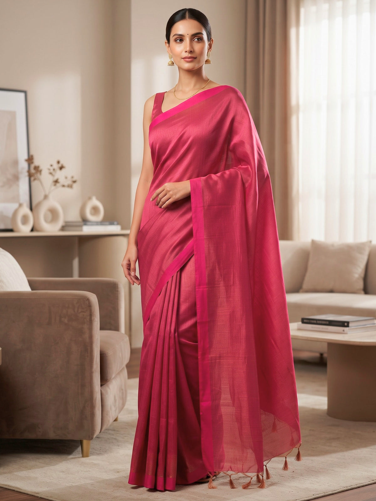 Solid Bengal Cotton Tissue Saree