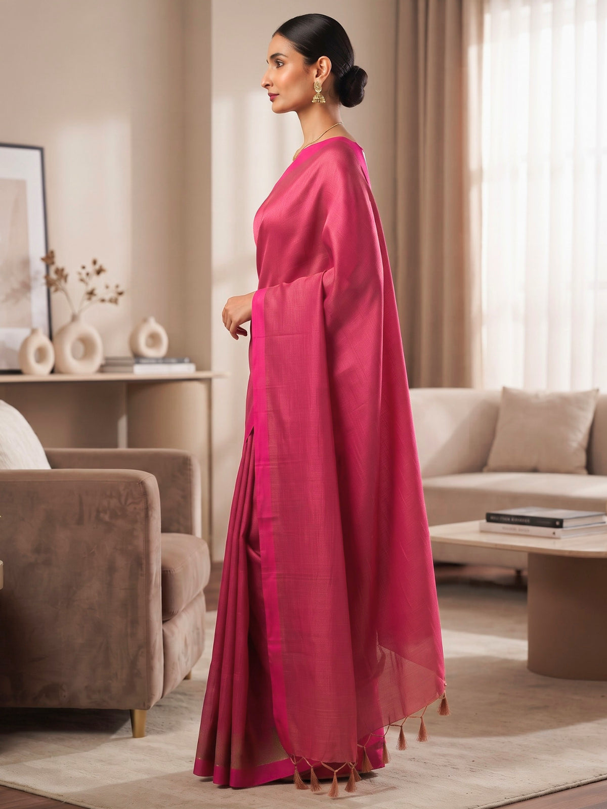 Solid Bengal Cotton Tissue Saree