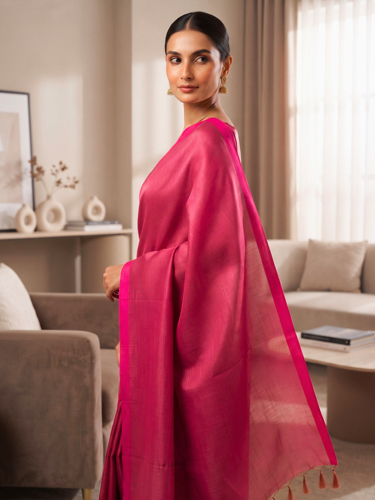Solid Bengal Cotton Tissue Saree