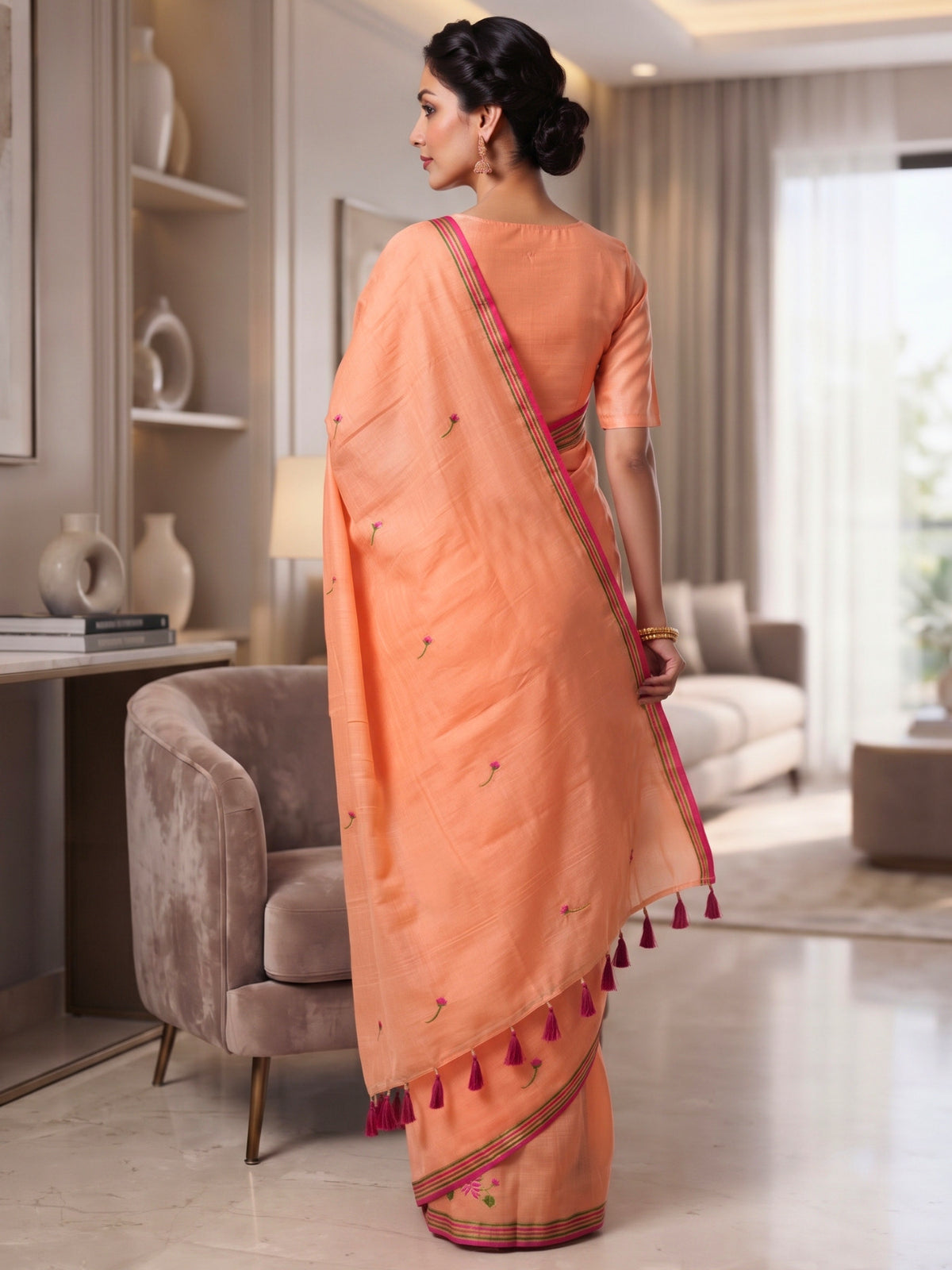 Embroidered Bengal Cotton Saree