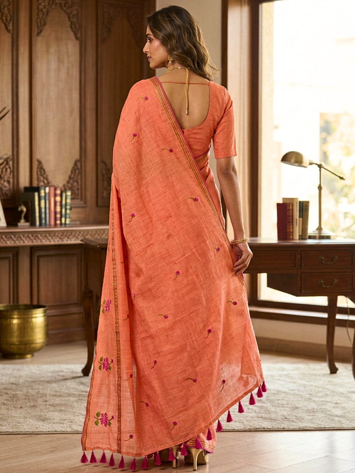 Embroidered Bengal Cotton Saree