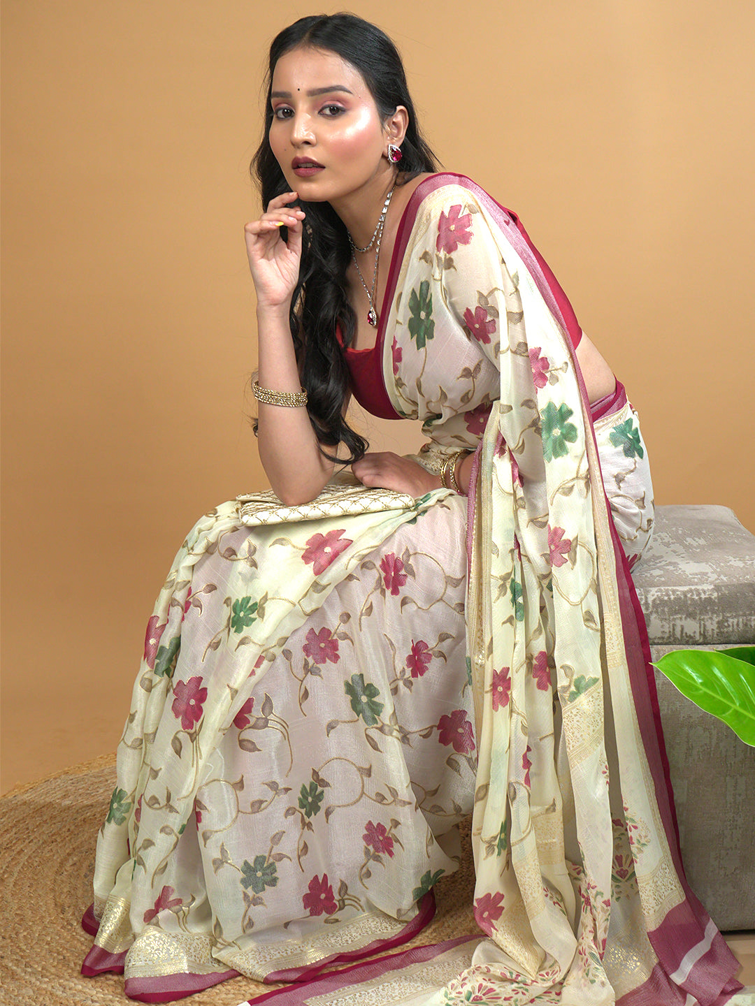 Floral Brasso Saree
