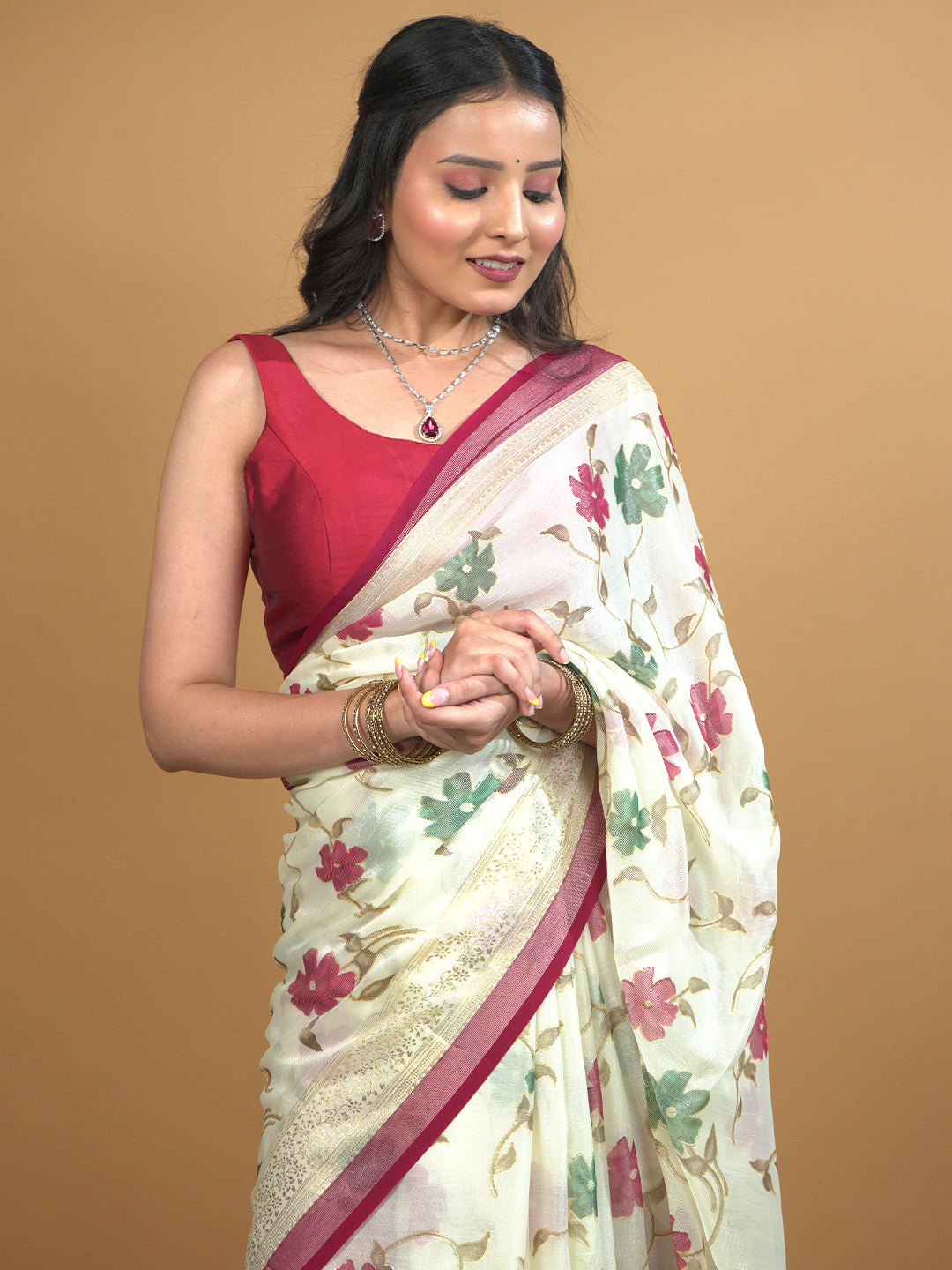Floral Brasso Saree