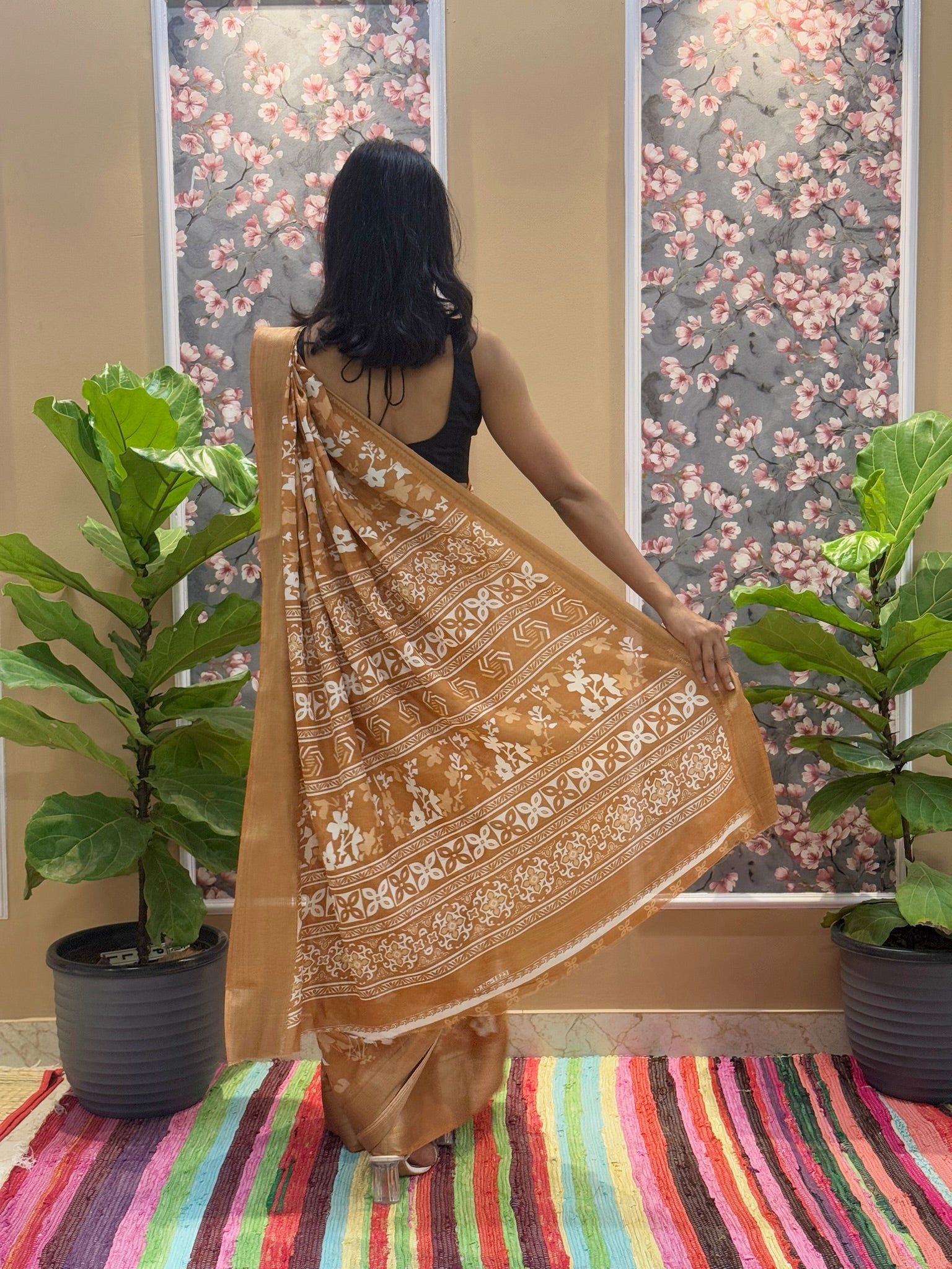 Floral Cotton Blend Saree