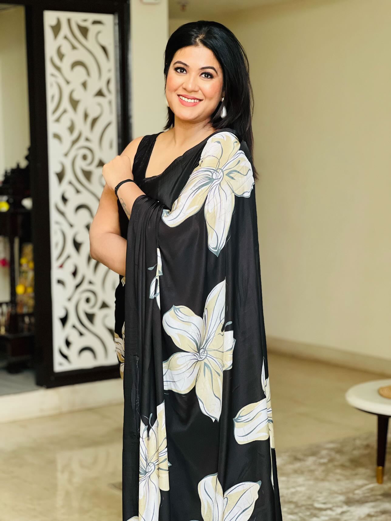 Solid Crepe Silk Saree