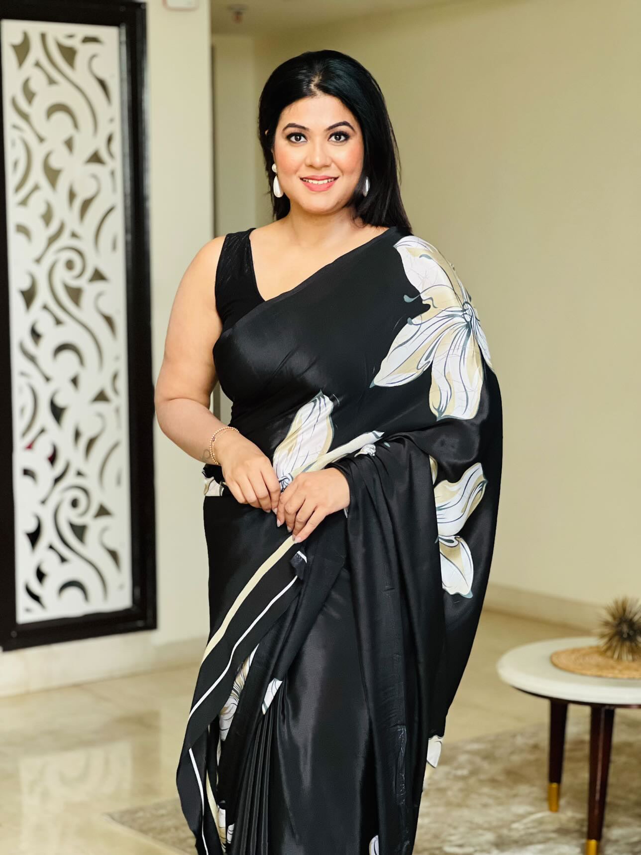 Solid Crepe Silk Saree