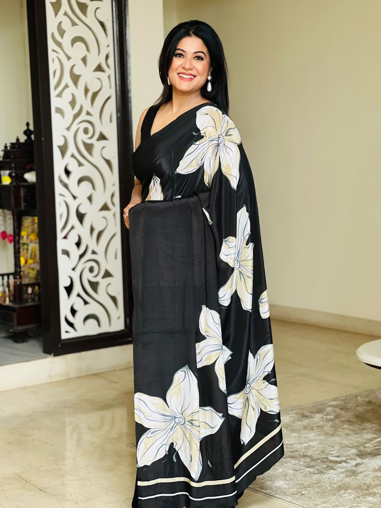 Solid Crepe Silk Saree
