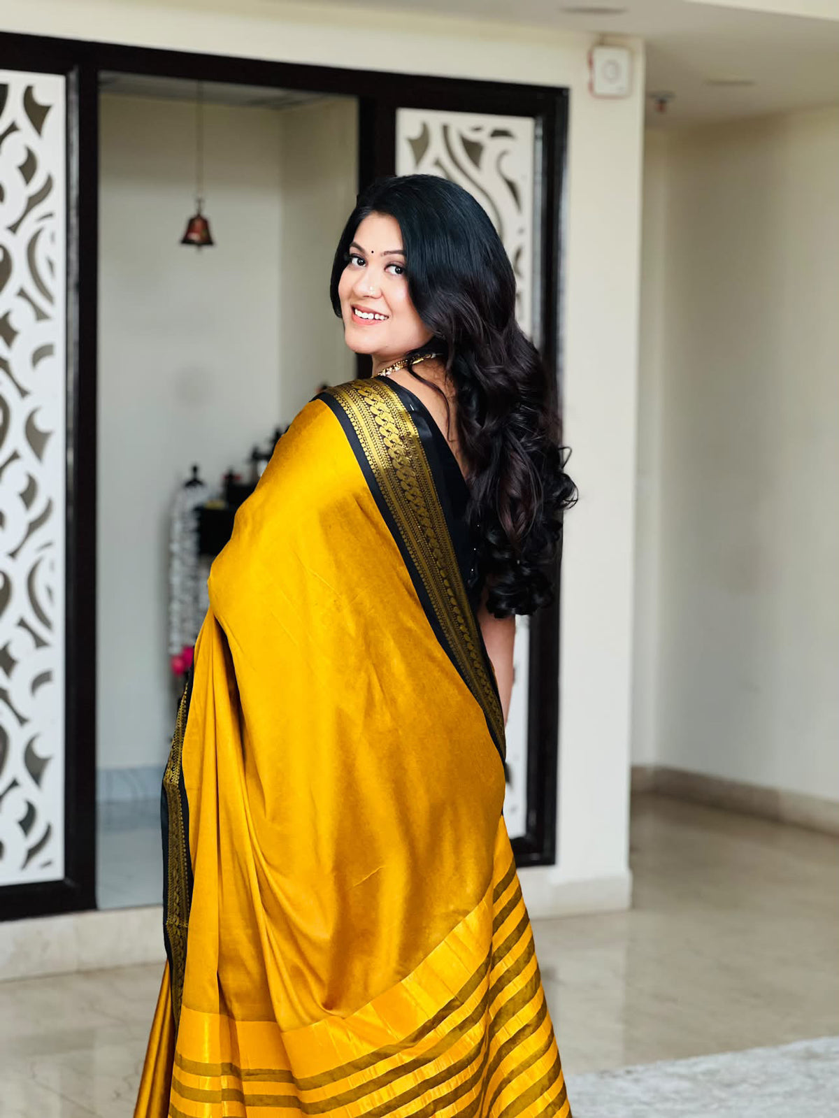 Solid Cotton Blend Saree