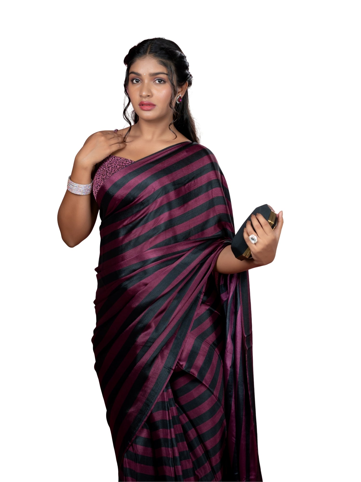 Purple Ready to Wear Party Saree