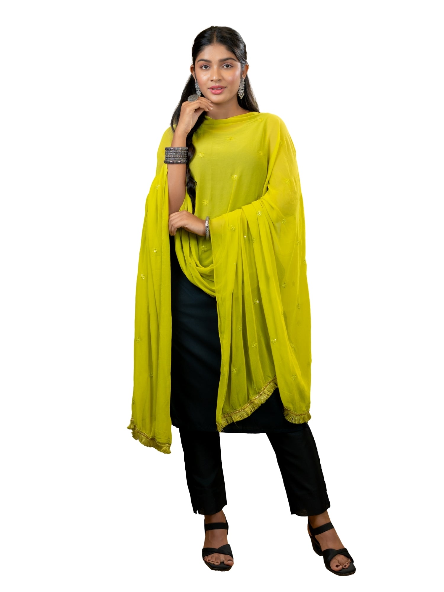Embroidered Chiffon Dupatta