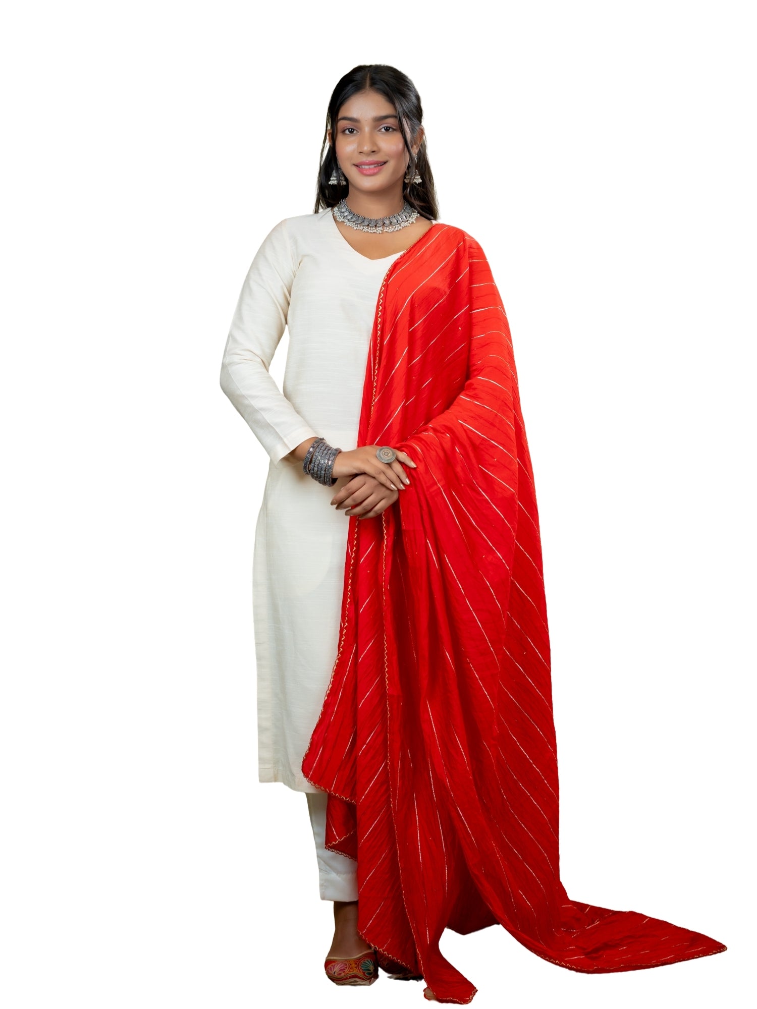 Embroidered Chinon Dupatta