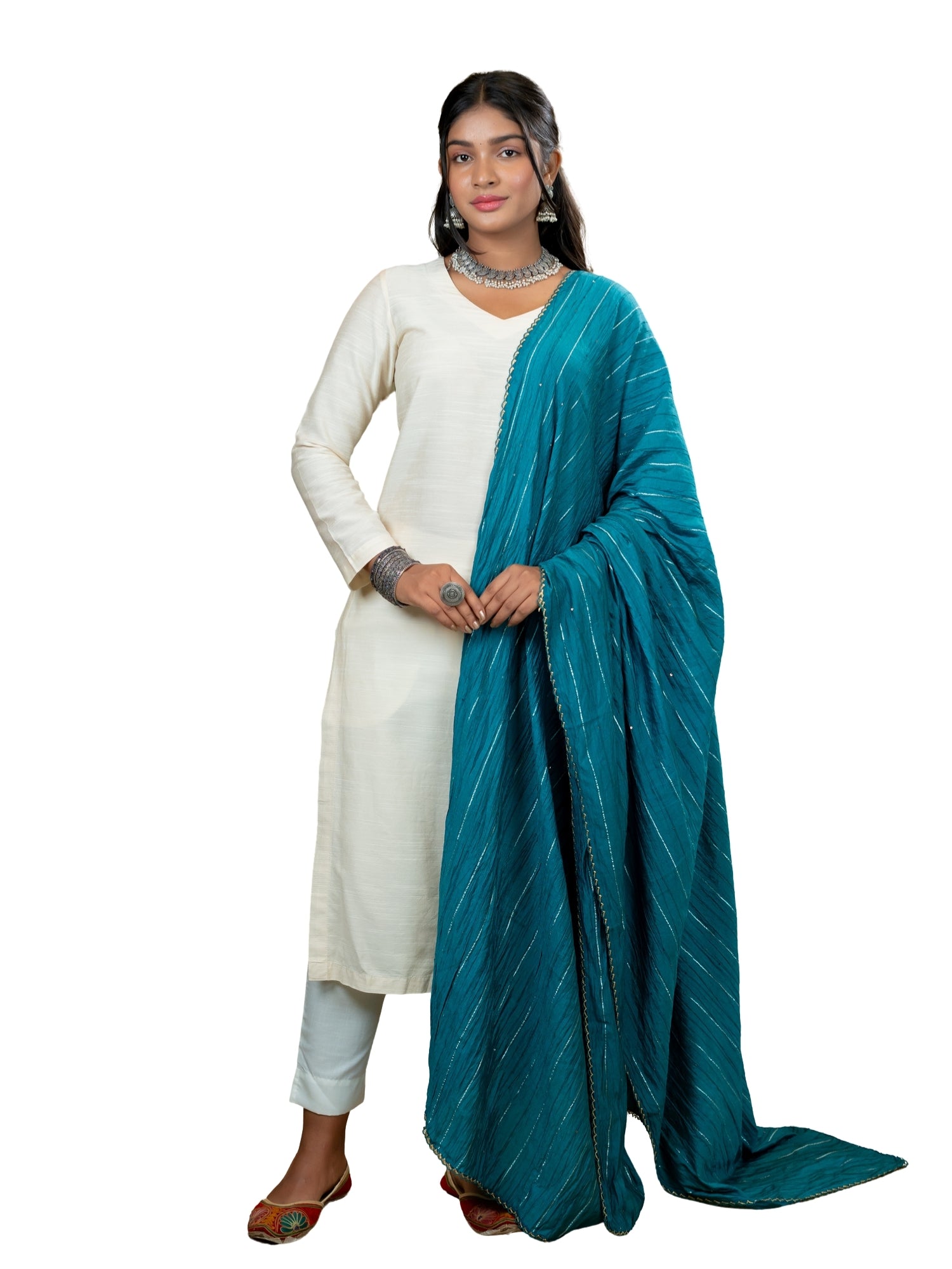 Embroidered Chinon Dupatta