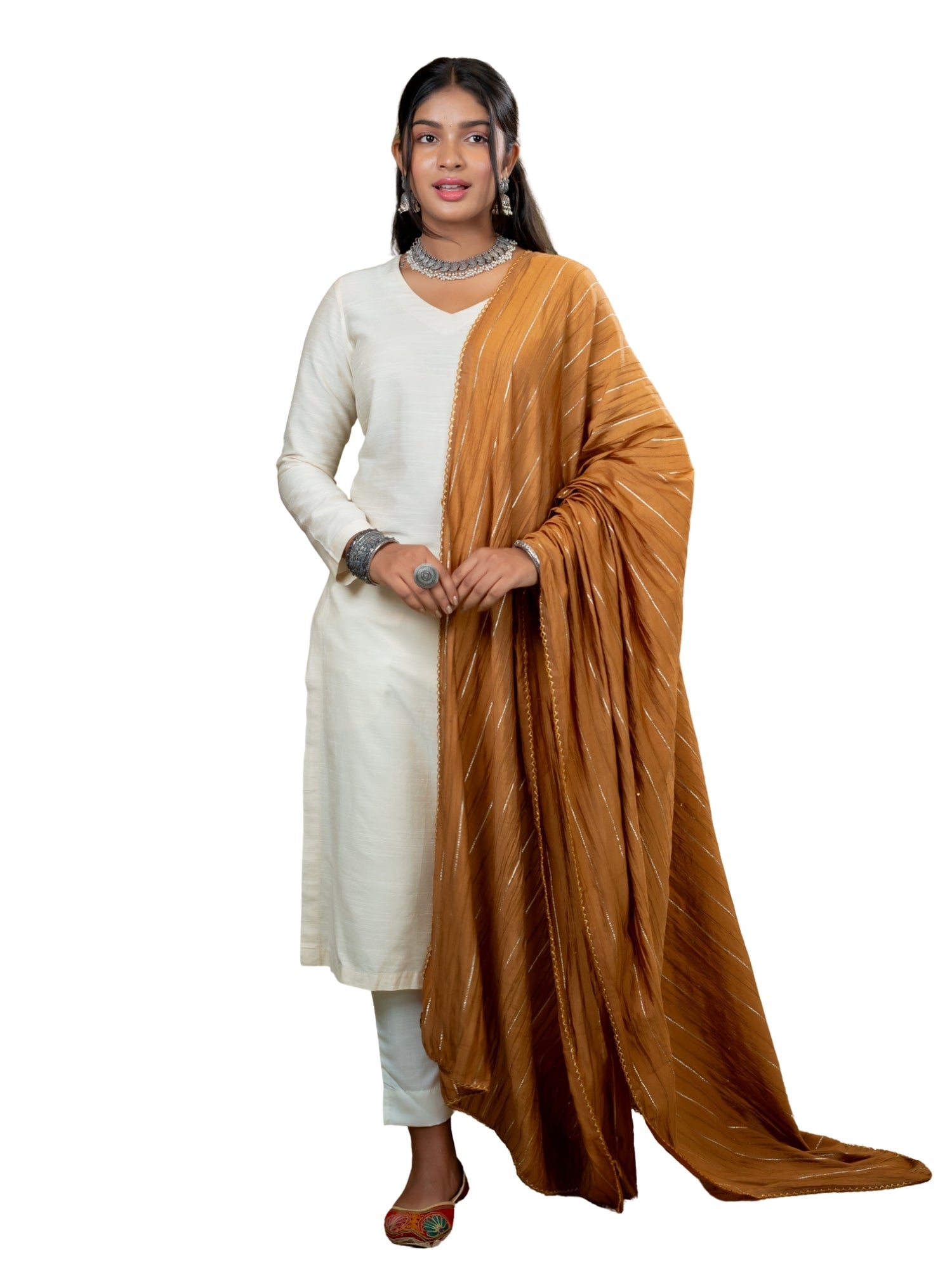 Embroidered Chinon Dupatta