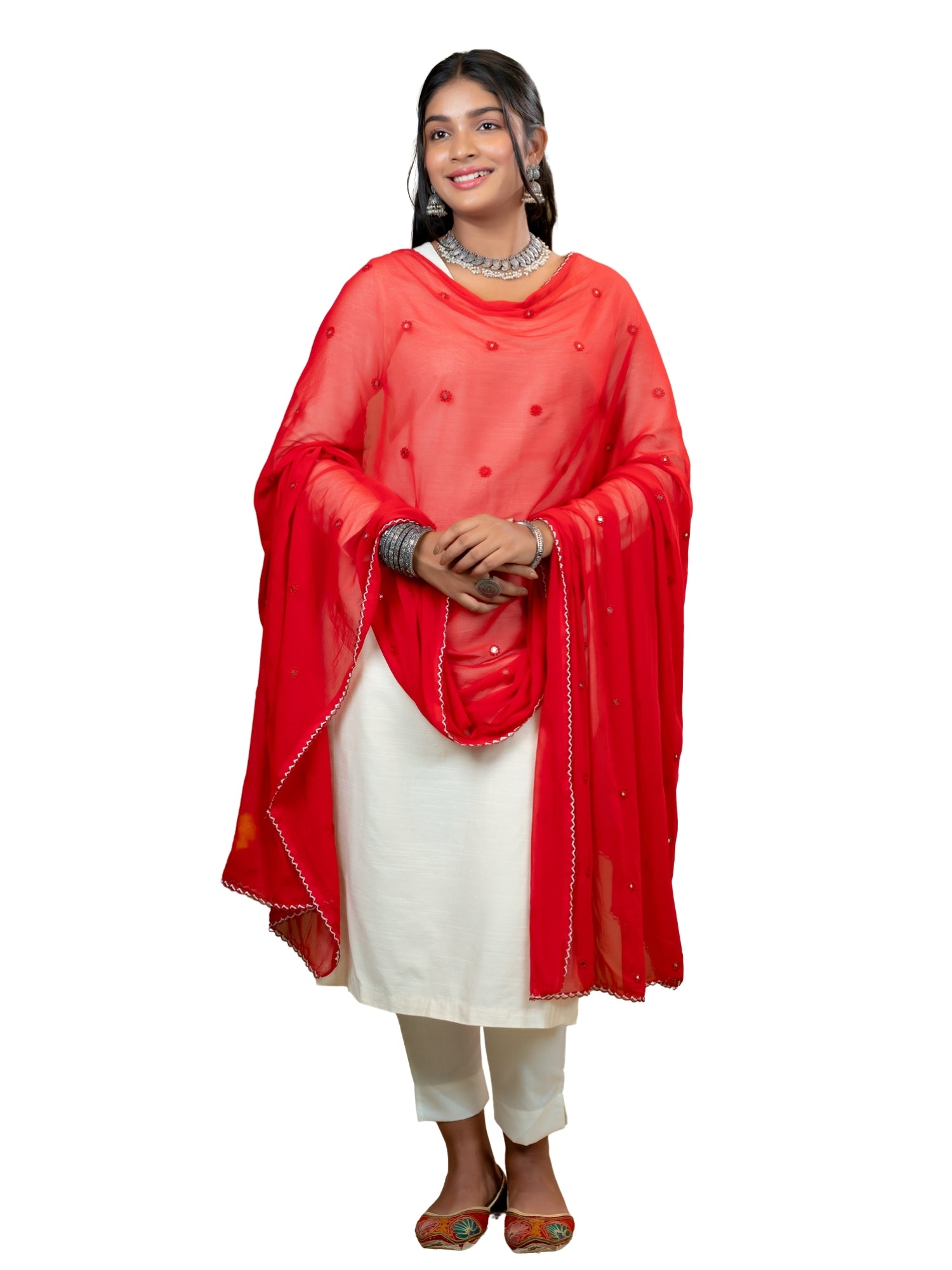 Embroidered Chiffon Dupatta